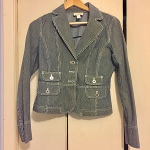 Anne Taylor loft jean navy stripped jacket!